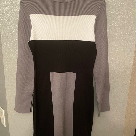 Ashley Stewart black, grey and white color block dress - Picture 4 of 7